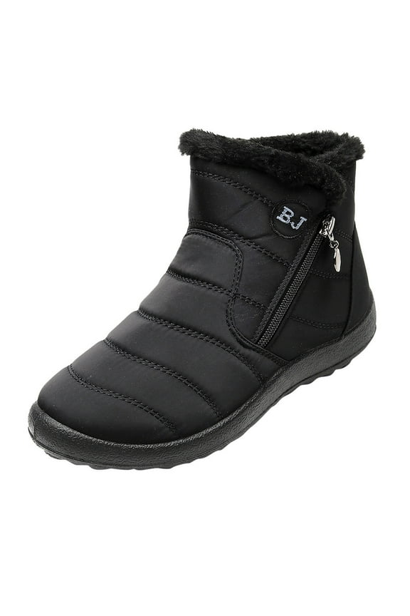 Shoes Women's Winter Warm Cotton Shoes Nylon Snow Short Botas Black 8(39)