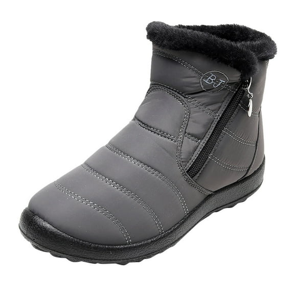 FRSASU Shoes Women's Winter Warm Cotton Shoes Nylon Snow Short Botas Gray 8.5(40)