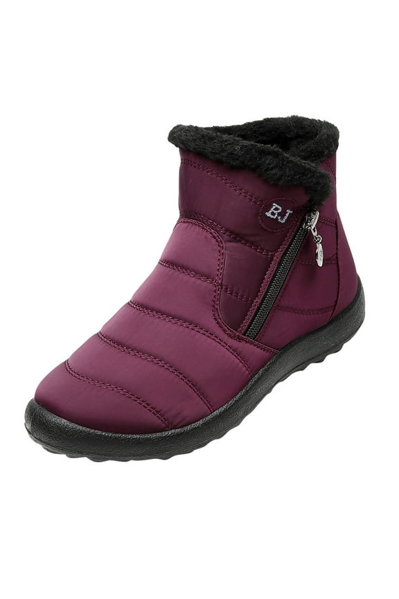 Shoes Women's Winter Warm Cotton Shoes Nylon Snow Short Botas Red 10.5(43)