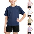 thumbnail image 1 of FRSASU Short Sleeve Boys Girls Rash Guard Crew Neck Quick Dry Summer Swim Shirt, 1 of 5