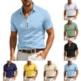 thumbnail image 1 of FRSASU Short Sleeve Polo Shirts for Men Casual Lapel Collar Pullover Tee Shirt Loose Fit Half Button Down T-Shirts Yellow, 1 of 9