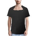 thumbnail image 1 of FRSASU Short Sleeve T-Shirts for Men Front Snap Adaptive Tops Post Shoulder Surgery Recovery Clothing Black, 1 of 6