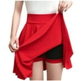 thumbnail image 1 of FRSASU Shorts Skirt for Women Basic Versatile Skorts Casual Stretchy Flared Skater Golf Tennis Mini Skirts Red, 1 of 5
