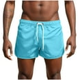 thumbnail image 1 of FRSASU Shorts for Men Casual Short Athletic Beach Outdoor Shorts Running Drawstring Elastic Waist Loose Vacation Trunks Light Blue, 1 of 5