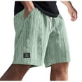 thumbnail image 1 of FRSASU Shorts for Men Casual Summer Drawstring Elastic Waist Beach Short Loose Fit Jacquard Texture with Side Pockets Green, 1 of 6