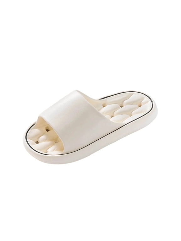 Shower Shoes for Women and Men Pool Slides Sandals Soft Cushioned Anti-Slip Slides Slippers Quick Drying Shower Bathroom Massage Slide Sandals White