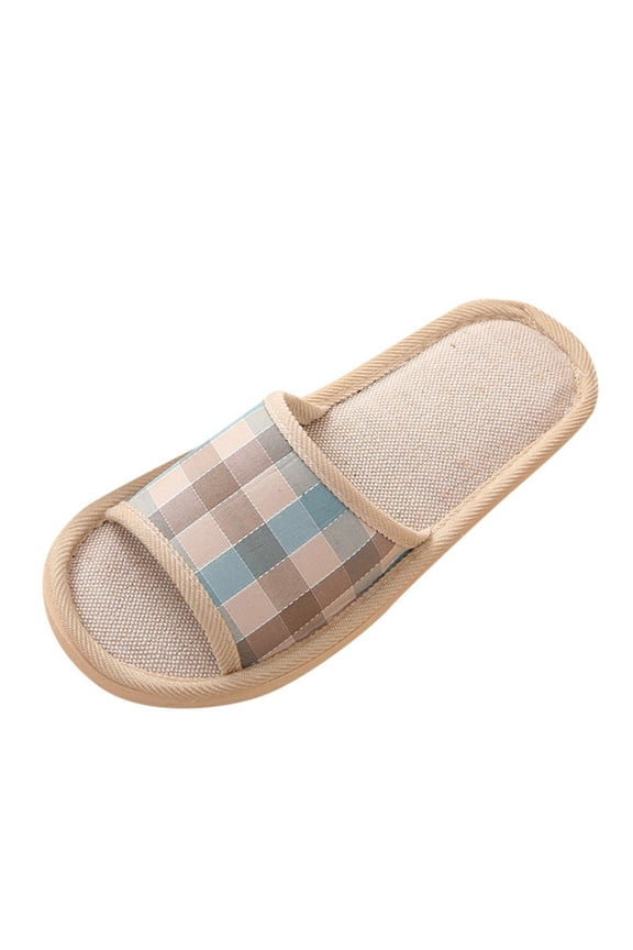 Slipper Booties for Men Indoor Men's Fashion Casual Couples Gingham Home Slippers Indoor Men Slippers On