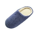 thumbnail image 1 of FRSASU Slippers Couple Women Men Plush Warm Slippers Home Shoes and Winter Indoor Soft Soled Slipper Navy 5.5(36-37), 1 of 8