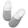 thumbnail image 1 of FRSASU Slippers Ladies Memory Foam Slippers Non-slip Rubber Bottom Ladies Home Slippers Warm Plush Lining Bedroom Comfortable Home Shoes Gray 39, 1 of 1