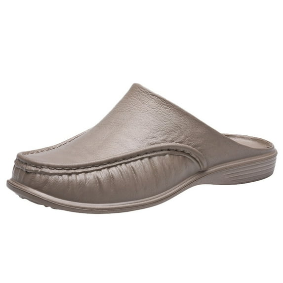 FRSASU Slippers Clearance Men's Stylish Comfortable Soft Bottom Non-slip Outdoor Indoor Slippers Khaki 9.5-10(42)