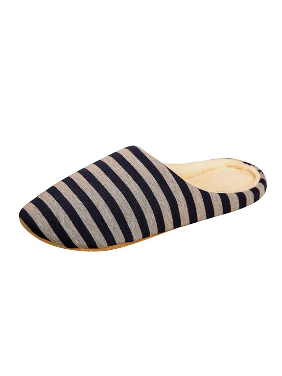 Slippers Woman's Warm Home Plush Soft Slippers Anti-slip Winter Floor Bedroom Shoes Navy 11.5(44-45)