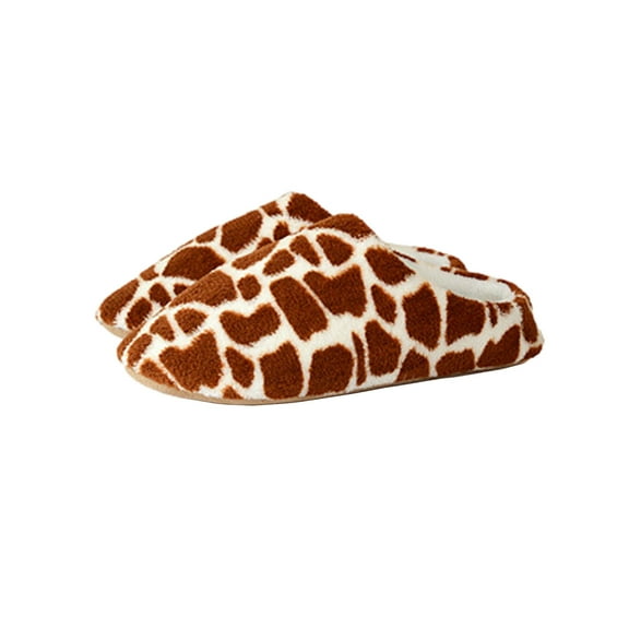 FRSASU Slippers Womens Plush Warm Slippers, Home Shoes, and Winter Indoor Cotton Slipper Brown 7(XL)