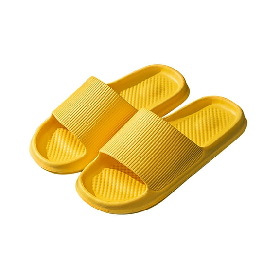 FRSASU Slippers for Women,Step On Sandals Women'S Indoor Bathroom Bath Non-Slip Men'S Home Couple Slippers Yellow 5.5(36-37)