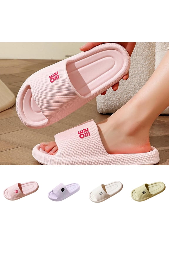 Slippers for Women and Men Non-Slip EVA Shower Slides Shoes Comfort Cloud House Sandals Thick Sole Slippers White