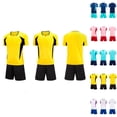 thumbnail image 1 of FRSASU Soccer Jersey for Boys Kids Team Uniform 2PC Breathable Short Sleeve Football Soccer Fan T-Shirt and Quick Dry Shorts Set Yellow-C, 1 of 6