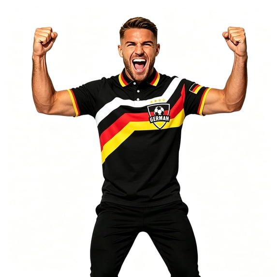 FRSASU Soccer Jersey for Men Soccer Fan Short Sleeved Button Down Jerseys Fashion Casual Sports Spirit Football Tops Black