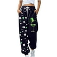 thumbnail image 1 of FRSASU St. Patrick's Day Womens Ankle Pants High Waist Soft Breathable Comfort Pants Trendy Comfy Trousers with Pockets Black, 1 of 5