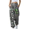 thumbnail image 1 of FRSASU St. Patrick's Day Womens Ankle Pants High Waist Soft Breathable Comfort Pants Trendy Comfy Trousers with Pockets Gray, 1 of 5