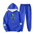 thumbnail image 1 of FRSASU St Patricks Day Hoodie Women 2 Piece Set Fashion Printed Lightweight Sweatpants Green Pattern Tracksuit Comfort Blue, 1 of 4