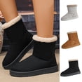 thumbnail image 1 of FRSASU Suede Ankle Boots for Women Fleece Cozy Faux Lining Pull On Winter Outdoor Indoor Boots White, 1 of 9
