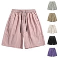 thumbnail image 1 of FRSASU Summer Beach Shorts for Men Lightweight Thin Athletic Casual Elastic Waist Drawstring Short Pants with Pockets Purple, 1 of 3