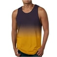 thumbnail image 1 of FRSASU Summer Beach Tank Tops for Men Fashion Sleeveless Gradient Color Casual Loose Muscle Basic Pullover Tops Yellow, 1 of 4
