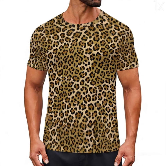 FRSASU Summer Camouflage Camo Printed T-Shirts Mens Round Neck Short Sleeve T Shirt Harajuku Oversized Tee Tops Coffee-F