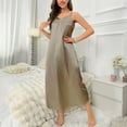 thumbnail image 1 of FRSASU Summer Dress for Women ,Women'S Sleeveless V Neck Summer Halter Dress Homewear Slip Long Sleeshirts Khaki 6(M), 1 of 6
