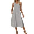 thumbnail image 1 of FRSASU Summer Dresses for Women Flowy Casual Midi Dress Beach Vacation Sundresses with Pockets White, 1 of 4