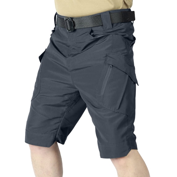 FRSASU Summer Mens Cargo Shorts Quick Dry Tactical Short Pants,Outdoor Hunting Fishing Work Shorts with Multi Pockets(No Belt) Gray