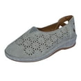 thumbnail image 1 of FRSASU Summer Shoes for Women,Summer Women Slip-On Open Toe Flat Hollow Out Breathable Single Shoes Gray 9(41), 1 of 3