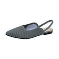 thumbnail image 1 of FRSASU Summer Shoes for Women,Women Knitting Fabric Flats Slingbacks Comfort Walking Work Shoes Gray 7(39), 1 of 3