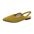 thumbnail image 1 of FRSASU Summer Shoes for Women,Women Knitting Fabric Flats Slingbacks Comfort Walking Work Shoes Yellow 7.5(40), 1 of 3
