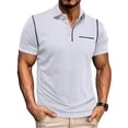 thumbnail image 1 of FRSASU Summer Tops Mens Henley Shirts Casual Button Down Collared Washed T-Shirts for Men Retro Short Sleeve Tee White, 1 of 9