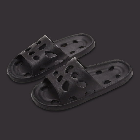 FRSASU Summer men's and women's bathroom Shower Shoes Dry Quickly Non Slip Indoor Home Bedroom Pool Spa Guest College Dorm Black