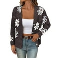 thumbnail image 1 of FRSASU Sweater Cardigan Women Loose Casual Floral Pattern Open Front Cardigans Button Up Long Sleeve Knit Sweaters Jacket Brown L(L), 1 of 9