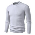 thumbnail image 1 of FRSASU Sweaters for Men Casual Slim Fit Crewneck Pullover Sweater Elastic Knit Warm Sweaters Gray, 1 of 1