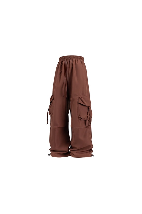 Sweatpants Women Multi Pockets Loose Lightweight Stretch Lounge Pants Comfy Drawstring Workout Jogging Pants Brown