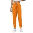 thumbnail image 1 of FRSASU Sweatpants Women solid color drawstring elastic waistband Fashion Baggy Joggers Workout Lounge Lightweight Comfy Sweat Pants Orange, 1 of 3