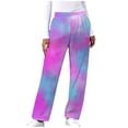 thumbnail image 1 of FRSASU Sweatpants Womens Baggy High Waist Joggers with Pockets Fashion Printed Workout Gym Fleece Sweat Pants Athletic Lounge Trousers Purple, 1 of 5