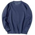 thumbnail image 1 of FRSASU Sweatshirt for Men Long Sleeve Crewneck Loose Fit Casual Lightweight Solid Workout Gym Pullover Navy, 1 of 3