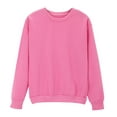 thumbnail image 1 of FRSASU Sweatshirt for Women Fall Long Sleeve Solid Crewneck Loose Fit Casual Pullover Tops Fashion Clothing Pink L(L), 1 of 7