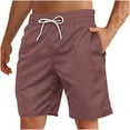 thumbnail image 1 of FRSASU Swim Shorts for Men Lightweight Quick Dry Casual Drawstring Elastic Waist Plain Bathing Swim Trunks Hot Pink, 1 of 4