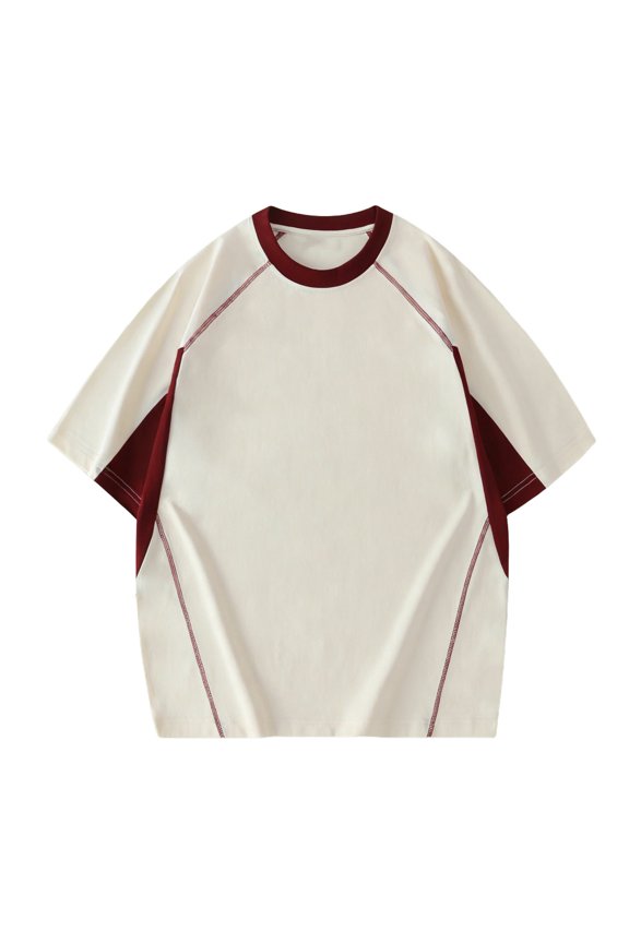 T-shirt for Men Oversized Vintage Baseball Raglan T-Shirts Short Sleeve Classic Athletic Sports Plain Gym Tees Beige