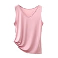 thumbnail image 1 of FRSASU Tank Top for Women V Neck Summer Sleeveless T Shirt Tunic Casual Loose Fit Blouses Pink, 1 of 9