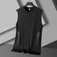 thumbnail image 1 of FRSASU Tank Tops for Men Sleeveless Swim Running Crew Neck Quick Dry Workout Gym Athletic Cutoff Muscle Shirts Black, 1 of 2