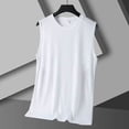 thumbnail image 1 of FRSASU Tank Tops for Men Sleeveless Swim Running Crew Neck Quick Dry Workout Gym Athletic Cutoff Muscle Shirts White, 1 of 2
