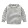 thumbnail image 1 of FRSASU Toddler Babys Solid Color Winter Thick Casual Keep Warm Sweater Gray 4T(4-5 Years), 1 of 1