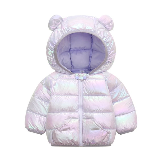 FRSASU Toddler Kids Baby Boys Girls Fashion Cute Solid Color Colorful Windproof Padded Clothes Jacket Hooded Coat