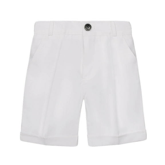 FRSASU Toddler Kids Big Boy Solid Color Casual School Uniform Suit Shorts White 18Months(18-24 Months)
